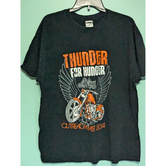 Gildan Other - Thunder For Hunger Motorcycle T-Shirt Size XL  100% Cotton Gildan 2014